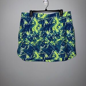 Slazenger Golf Skort XL Blue Green Abstract Print Athletic Tennis Skirt